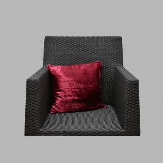 Housse de coussin décoratif velours bordeaux
