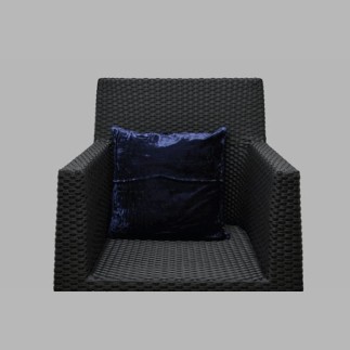 Housse de coussin décorative en velours bleu 40 × 40 cm