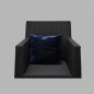 Housse de coussin décorative en velours bleu 40 × 40 cm