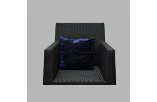 Blue velvet decorative cushion cover 40 × 40 cm