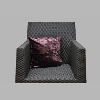 coussin de velours aubergine