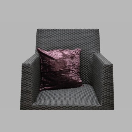 Aubergine velvet decorative cushion cover 40 × 40 cm