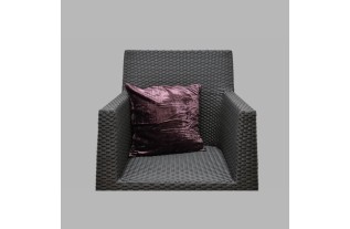 Aubergine velvet decorative cushion cover 40 × 40 cm