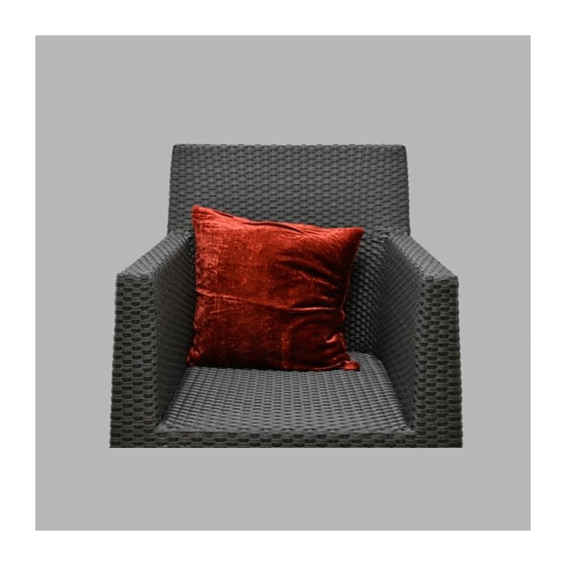 coussin de velours rouge vin couvrir
