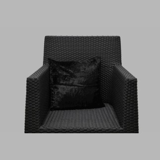 coussin de velours noir couvert