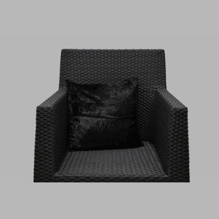 coussin de velours noir couvert