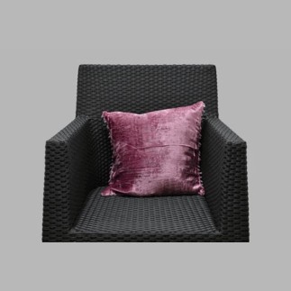 Housse de coussin décorative en velours rose avec perles 40 × 40 cm
