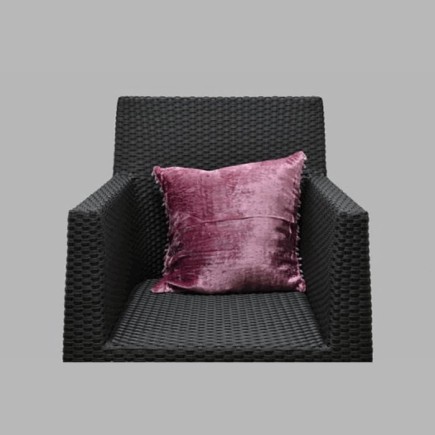 Pink velvet decorative cushion cover with beads 40 × 40 cm