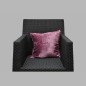 Pink velvet decorative cushion cover with beads 40 × 40 cm