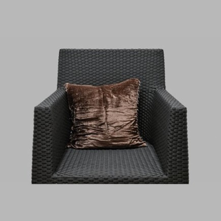 kussenovertrek met kraaltjes bruin