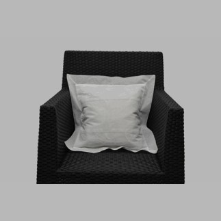 Housse de coussin avec motif de feuille blanche