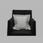 Housse de coussin avec motif de feuille blanche