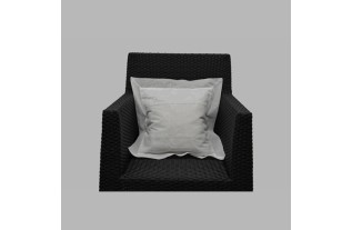 Housse de coussin avec motif de feuille blanche