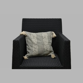 leem kleurig en beige ornament