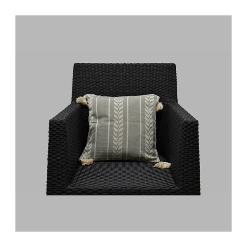 Housse de coussin loam-beige motif blé