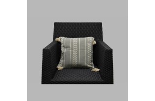 Housse de coussin loam-beige motif blé