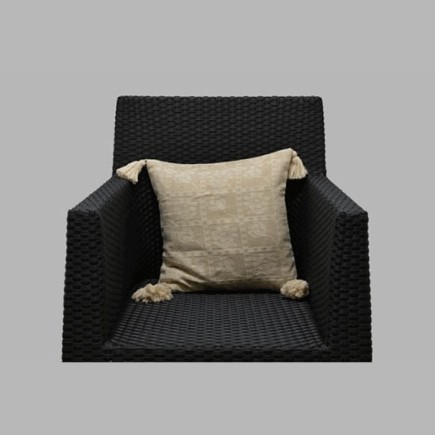 bloem in vierkant met kwastje naturel