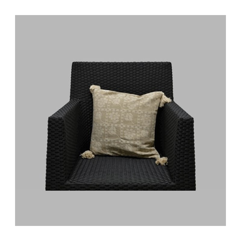 fleur pompon carré gris