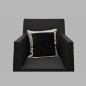 brown linen pillow with black edge