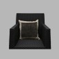brown linen pillow with brown border