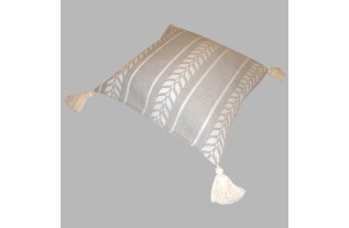Housse de coussin beige motif blé
