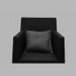 laine oreillers couverture couleur gris foncé