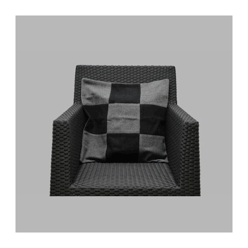 laine oreillers couverture conception de bloc noir-gris