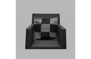 wool pillows cover block design black-grey