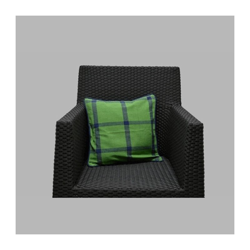 Housse de coussin décoratif conception de bloc couleur vert-b