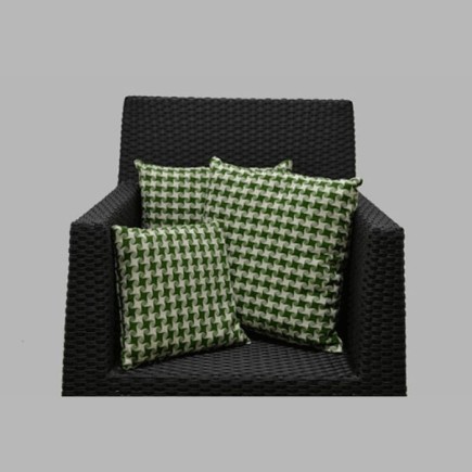 kussen wit groen fijne ruiten