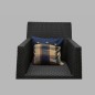 Housse de coussin décoratif conception de bloc avec les bouton bleu