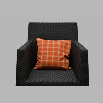 Housse de coussin décoratif conception de bloc couleur orange