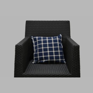Housse de coussin décoratif conception de bloc couleur bleue