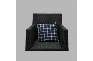 Housse de coussin décoratif conception de bloc couleur bleue