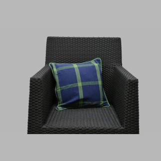 Sierkussenhoes blok design kleur blauw groen 40 x40 cm