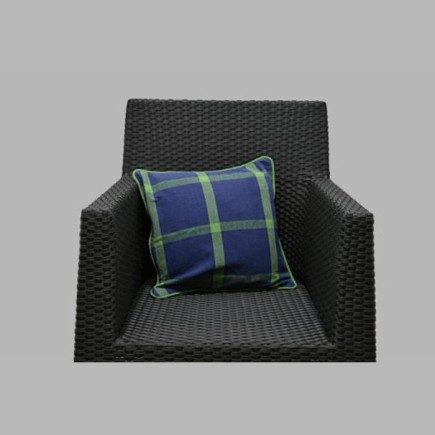 Decorative cushion cover block design color blue-green 40 x 40