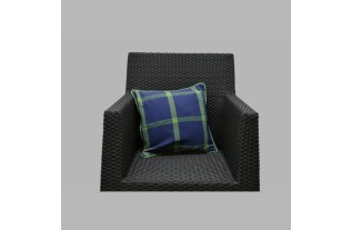 Sierkussenhoes blok design kleur blauw groen 40 x40 cm