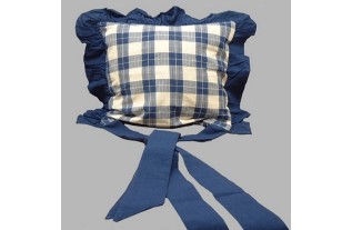 Coussin couverture diamant couleur bleu-beige 40 x 40 cm