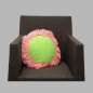 oreiller rose-vert
