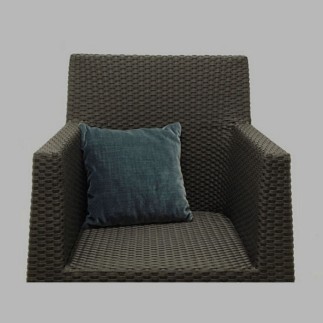 nervuré de taille coussin de velours Nice 30 x 30 cm bleu