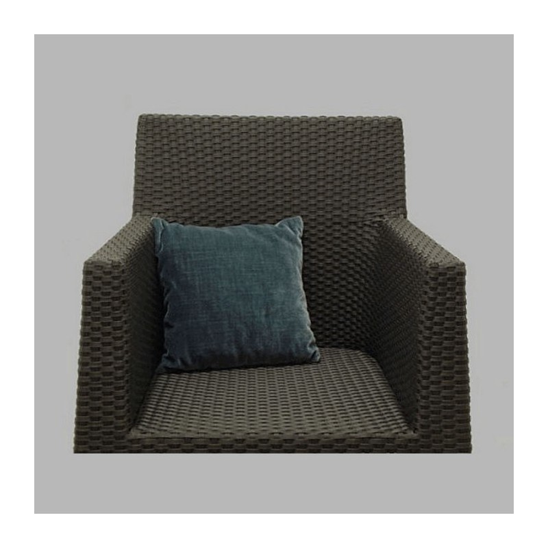 nervuré de taille coussin de velours Nice 30 x 30 cm bleu