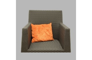 velvet cushion rib nice size 35 x 30 cm orange