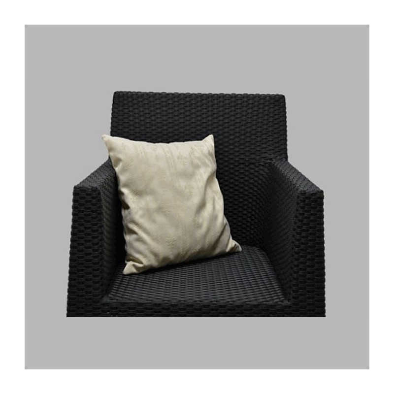 Coussin plaine avec des rayures à  la crème avec le français