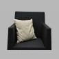 Coussin plaine avec des rayures à  la crème avec le français