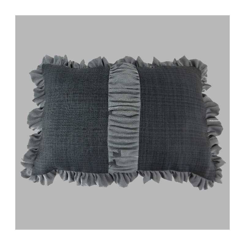 Coussin avec ruches en anthracite et gris 55 x 40 cm
