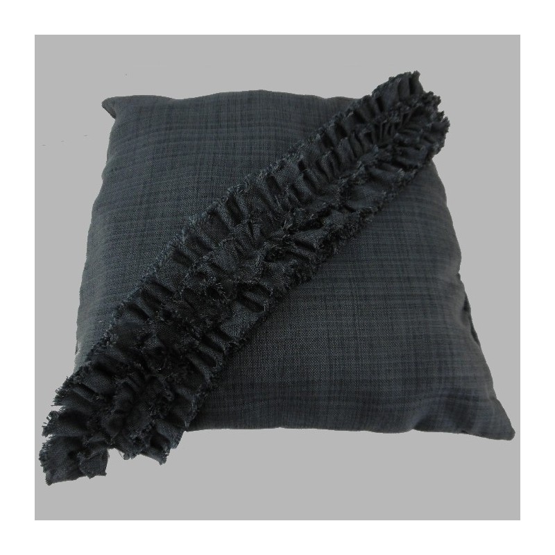 Cushion with ruching in anthracite  40 x 40 cm