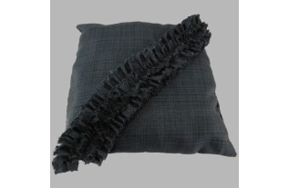 Cushion with ruching in anthracite  40 x 40 cm