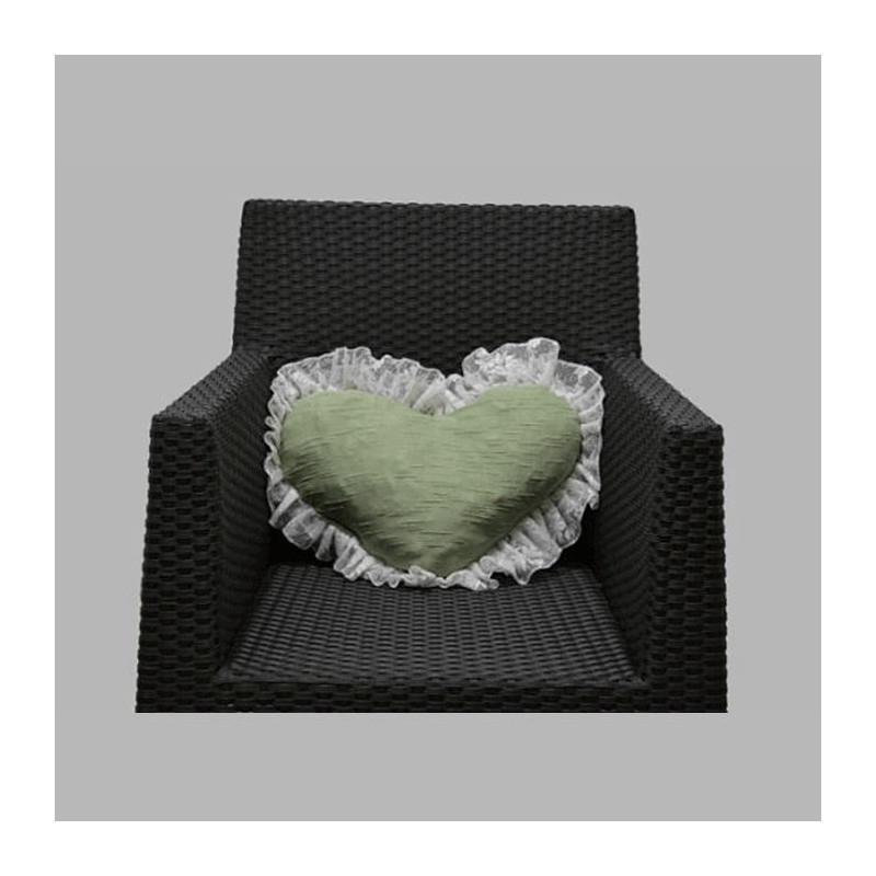 green heart shape pillow