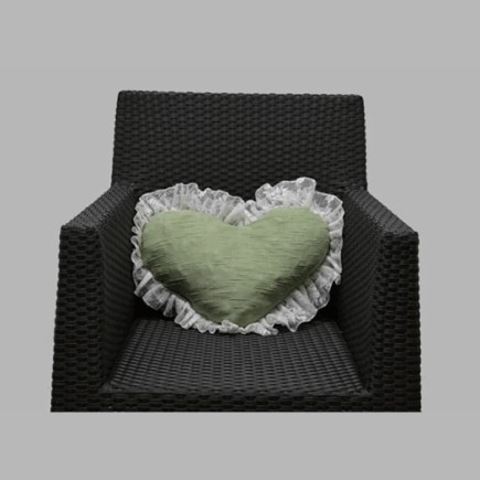 green heart shape pillow