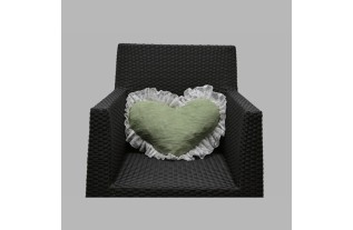 green heart shape pillow